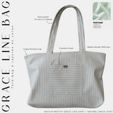 Tote-bag à rayures en coton « GRACE LINE BAG » - OUMMI BASICS