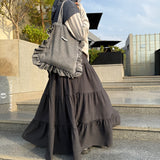 Tote-bag en jean « RUFFLED DENIM » - OUMMI BASICS