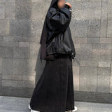 Veste oversize en cuir "LEATHER JACKET" - OUMMI BASICS