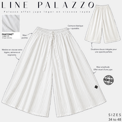 Leichter Palazzo aus gestreifter Viskose „LINE PALAZZO“ – OUMMI BASICS