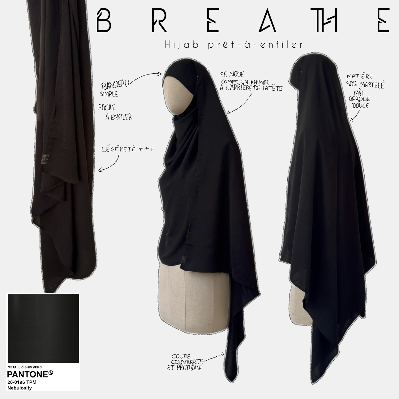 Hijab prêt-à-enfiler « BREATHE » - OUMMI BASICS