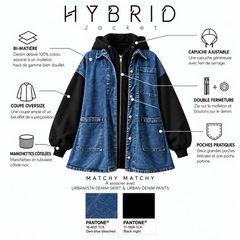 Oversized bi-material jacket "HYBRID JACKET" - DAILY DRESS