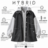 Oversized bi-material jacket "HYBRID JACKET" - DAILY DRESS