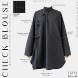 Blouse oversize à nouer « CHECK BLOUSE » - OUMMI BASICS