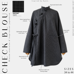 Blouse oversize à nouer « CHECK BLOUSE » - OUMMI BASICS