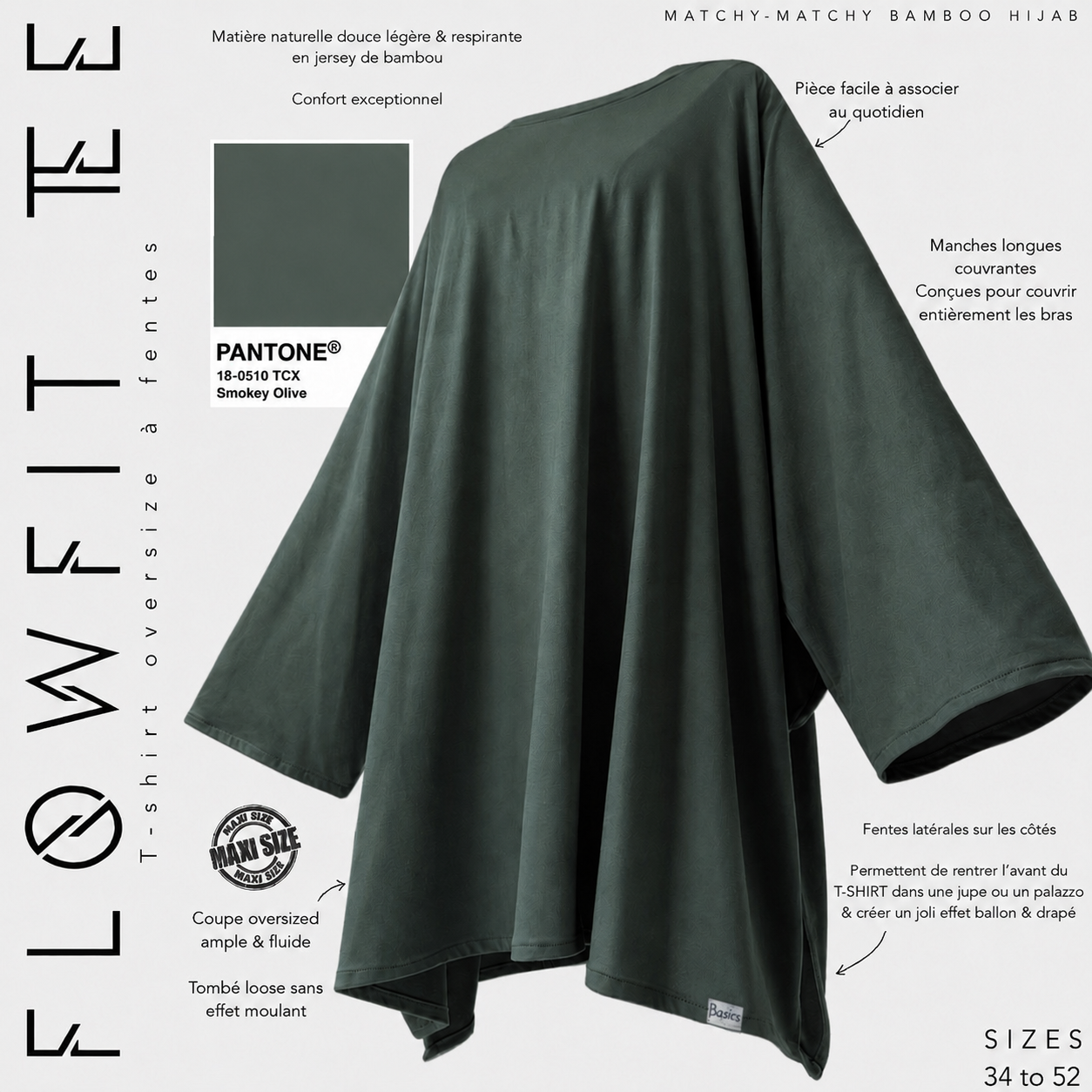 T-shirt oversize à fentes « FLOWFIT TEE » - OUMMI BASICS