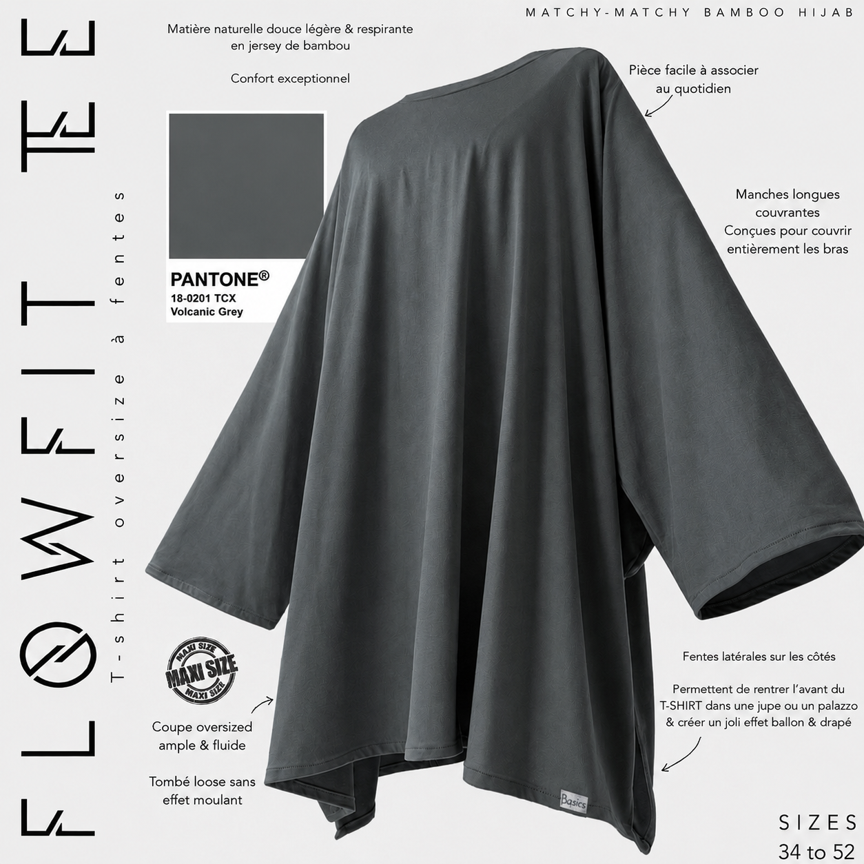 T-shirt oversize à fentes « FLOWFIT TEE » - OUMMI BASICS