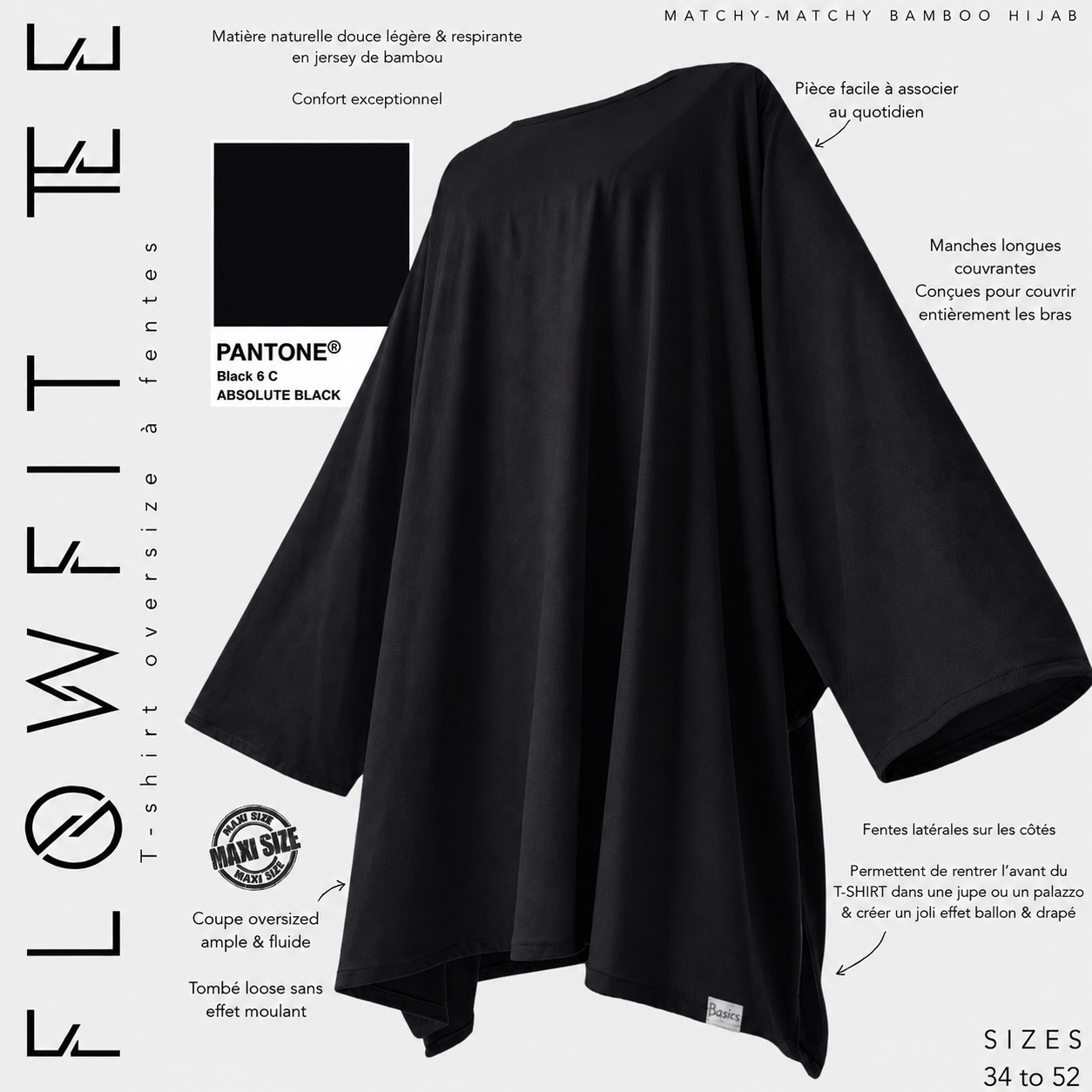 T-shirt oversize à fentes « FLOWFIT TEE » - OUMMI BASICS