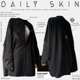 Oversized top with second-skin effect and mitten option "LE DAILY SKIN" - DAILY DRESS