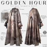 Lange Tunika mit „GOLDEN HOUR TUNIC“-Muster – DAILY DRESS