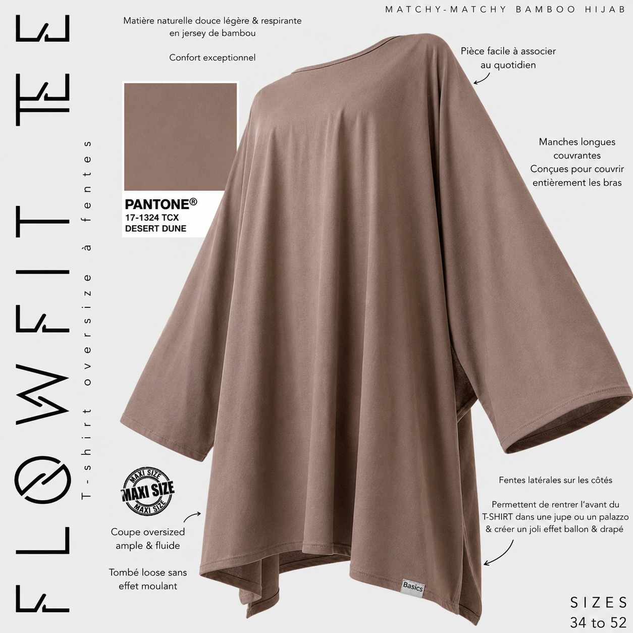 T-shirt oversize à fentes « FLOWFIT TEE » - OUMMI BASICS