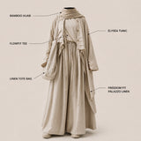Tunique drapée en lin naturel « ÉLYSÉA TUNIC » - OUMMI BASICS
