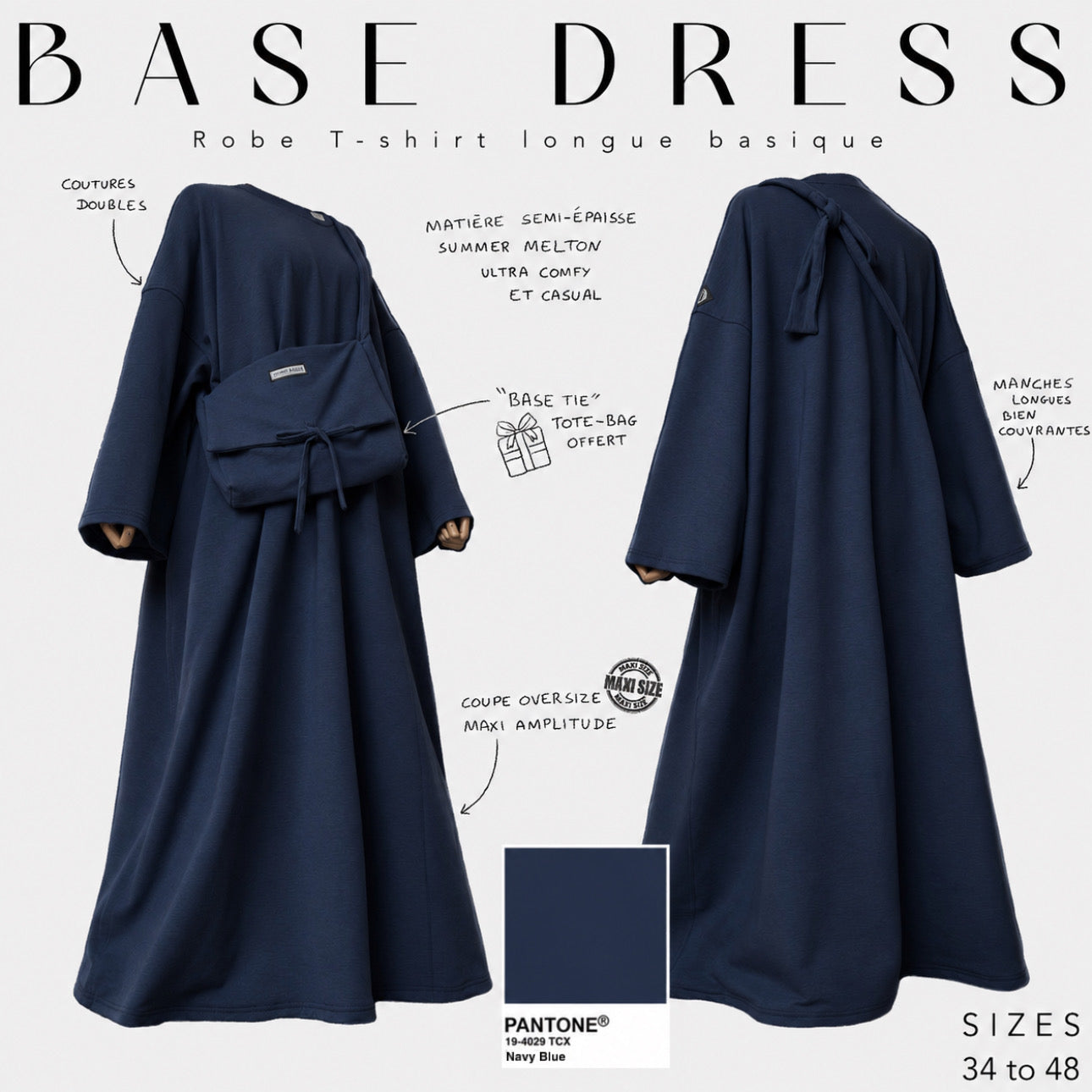 Robe T-Shirt longue basique « BASE DRESS » - OUMMI BASICS