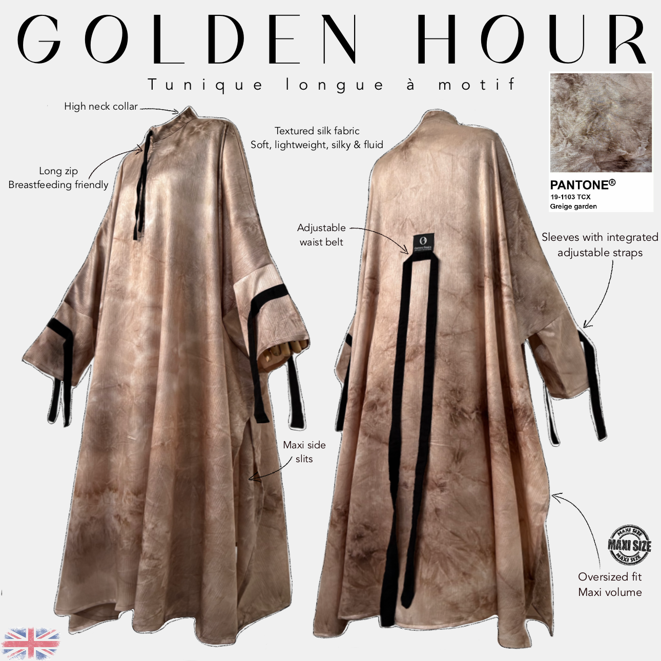 Tunique longue à motif « GOLDEN HOUR TUNIC » - OUMMI BASICS