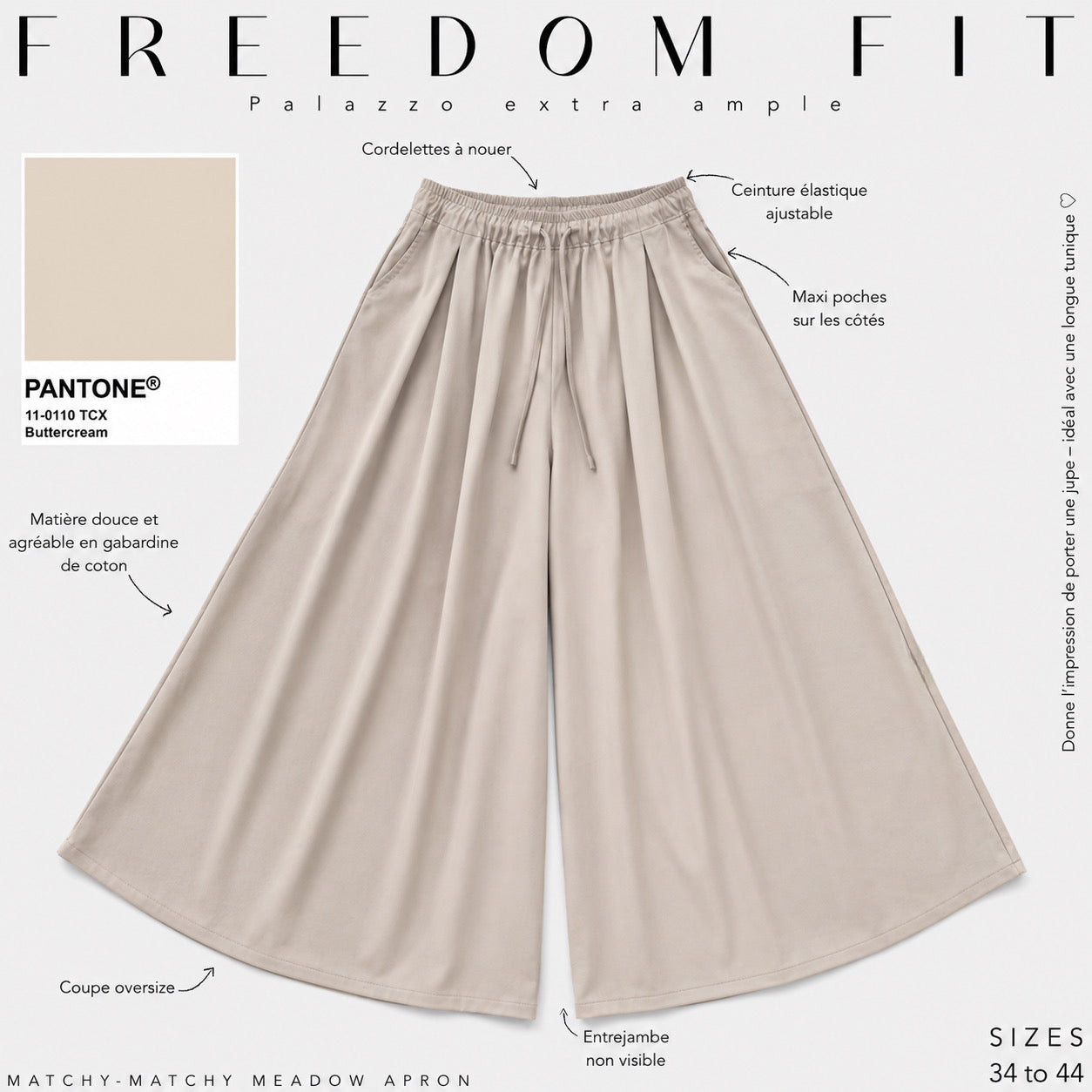 Palazzo ajustable extra ample "FREEDOM FIT" - OUMMI BASICS