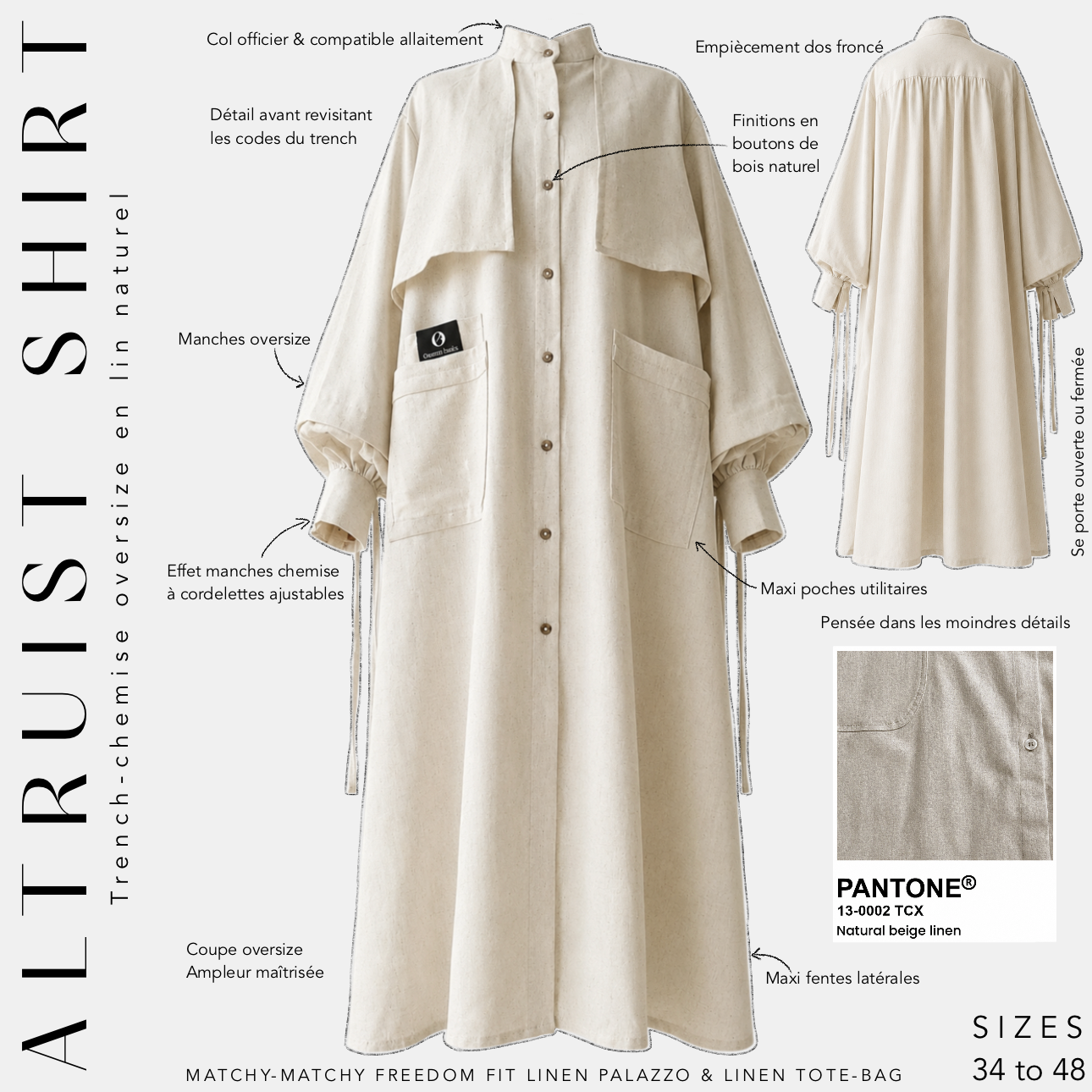 Chemise longue en lin «ALTRUIST SHIRT™ » - OUMMI BASICS