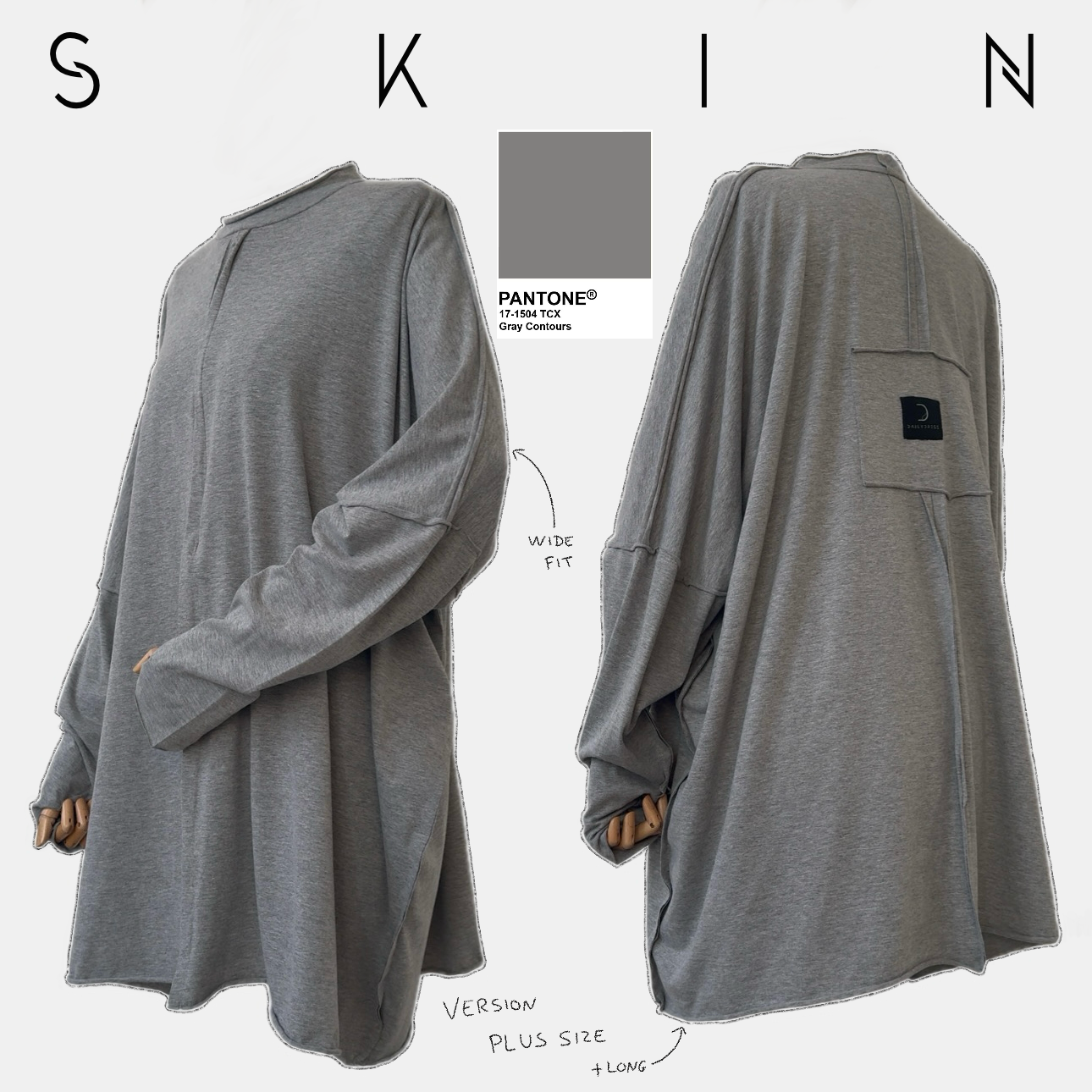 Top oversize effet seconde peau option mitaine « LE DAILY SKIN » - DAILY DRESS