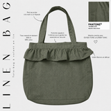 Tote-bag à volant en lin « LINEN BAG » - OUMMI BASICS