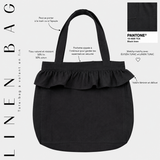 Tote-bag à volant en lin « LINEN BAG » - OUMMI BASICS