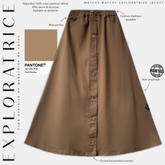 Jupe oversize en gabardine de coton « EXPLORATRICE SKIRT » - OUMMI BASICS
