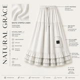 Jupe maxi à volants et rayures « NATURAL GRACE SKIRT » - OUMMI BASICS