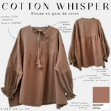 Blouse féminine en gaze de coton "COTTON WHISPER" - OUMMI BASICS