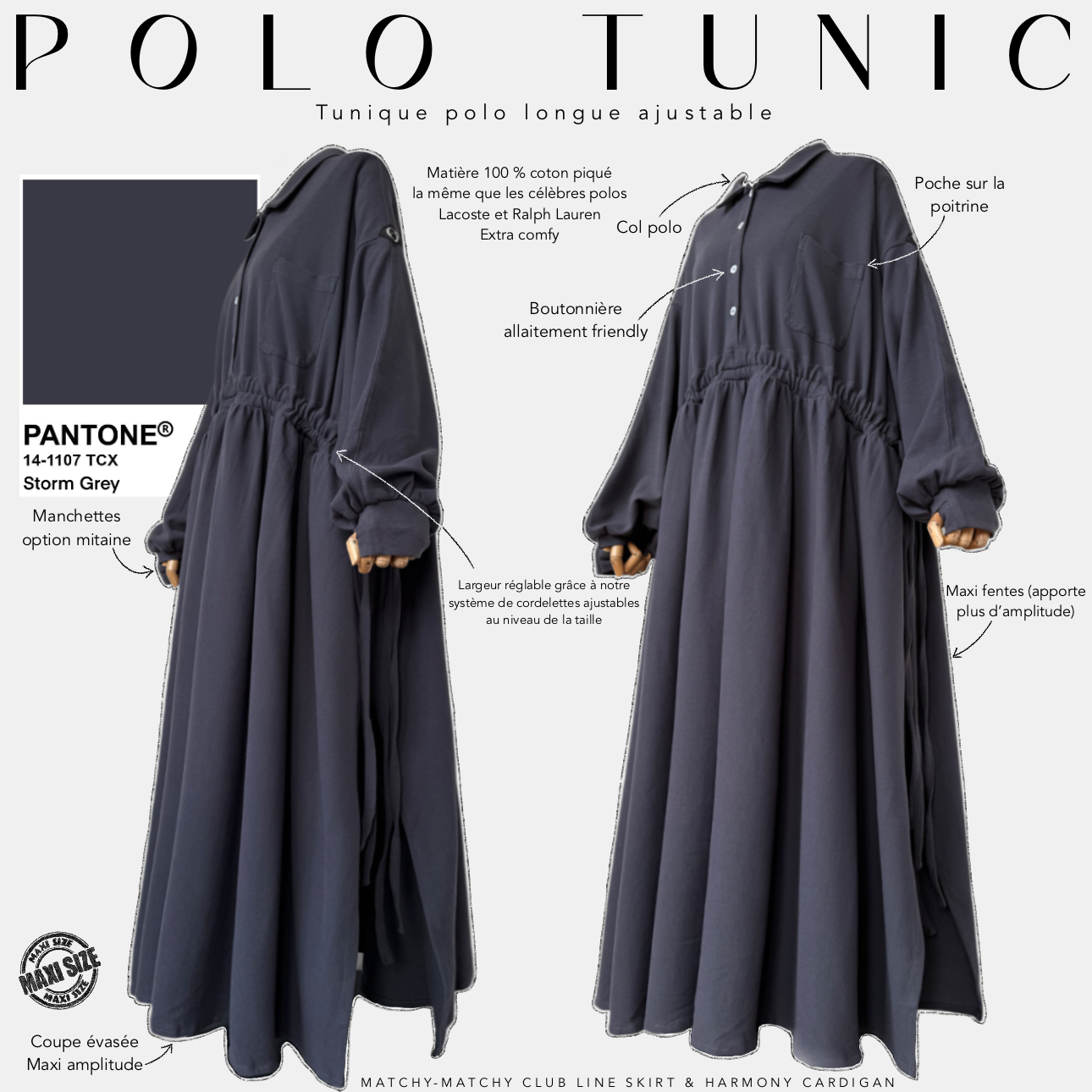 Tunique polo longue 100% coton « POLO TUNIC » - OUMMI BASICS