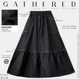 Jupe longue en jean « GATHERED DENIM SKIRT » - OUMMI BASICS