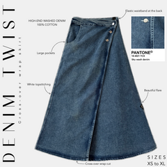 Jupe porte-feuille en jean « DENIM TWIST SKIRT » - OUMMI BASICS