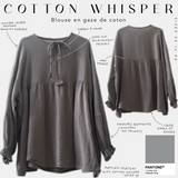 Blouse féminine en gaze de coton "COTTON WHISPER" - OUMMI BASICS