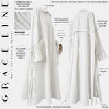 Chemise longue en lin à rayures « GRACE LINE SHIRT » - OUMMI BASICS