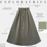 Jupe oversize en gabardine de coton « EXPLORATRICE SKIRT » - OUMMI BASICS