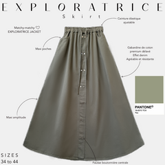 Jupe oversize en gabardine de coton « EXPLORATRICE SKIRT » - OUMMI BASICS