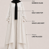 Chemise longue en lin à rayures « GRACE LINE SHIRT » - OUMMI BASICS