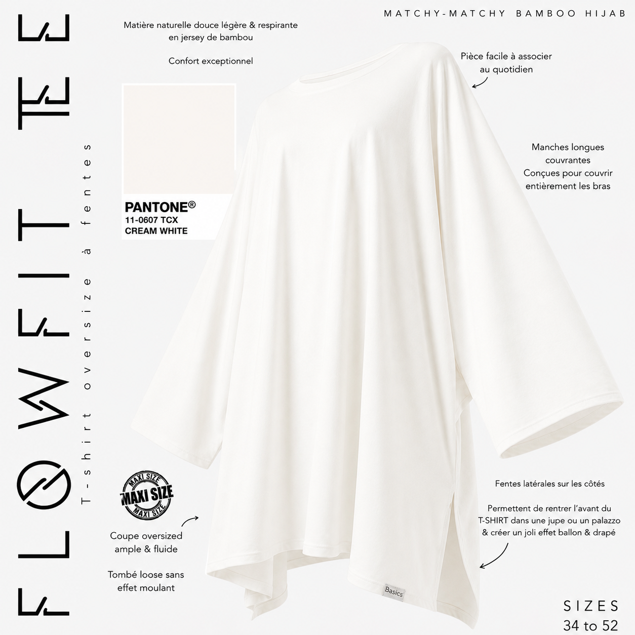 T-shirt oversize à fentes « FLOWFIT TEE » - OUMMI BASICS
