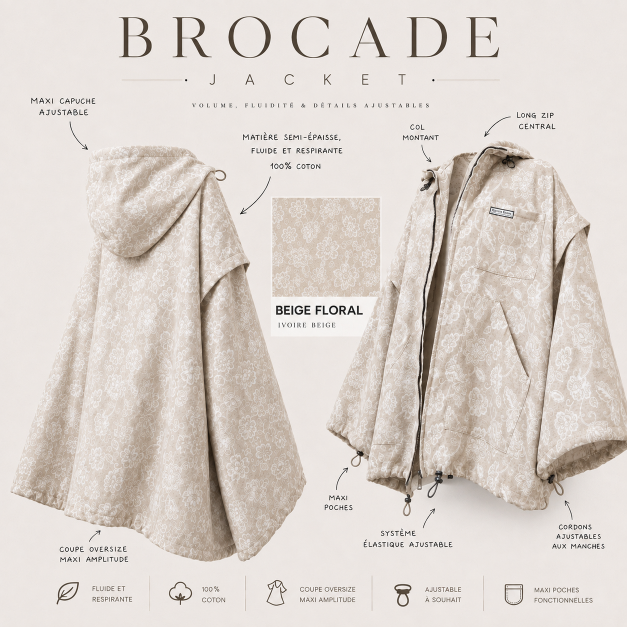 Veste oversize femme "BROCADE JACKET" - OUMMI BASICS