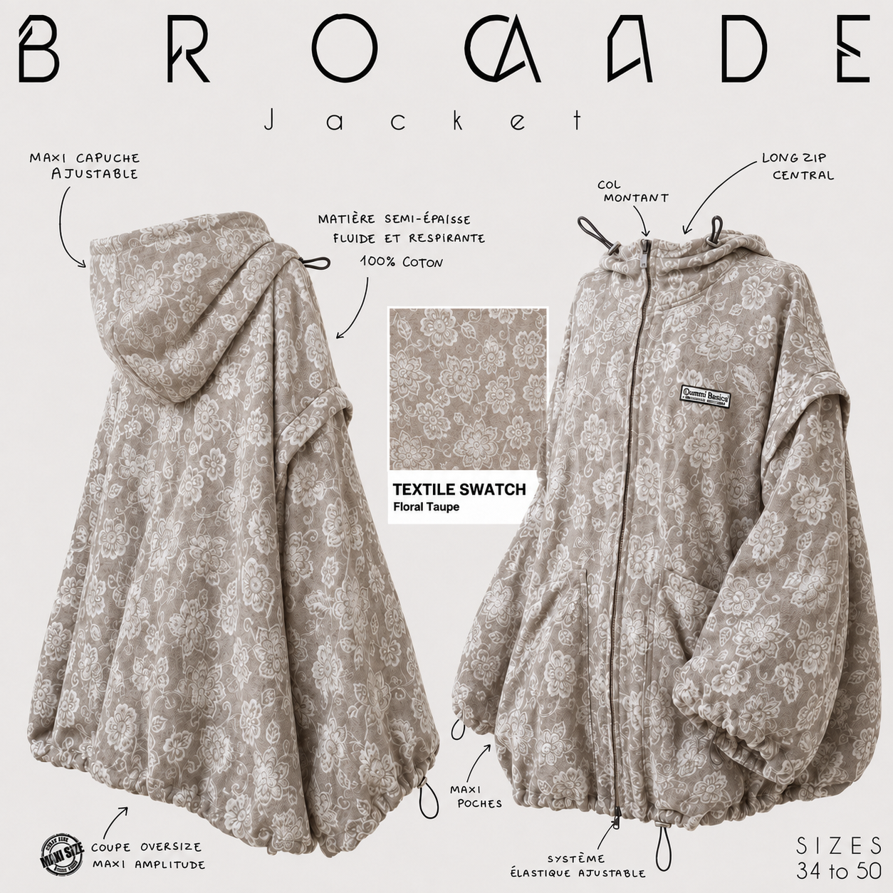 Veste oversize femme "BROCADE JACKET" - OUMMI BASICS