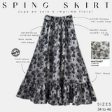 Jupe longue en soie à imprimé floral "SPRING SKIRT" - OUMMI BASICS