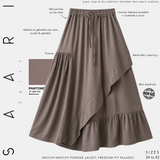 Maxi jupe en gabardine « SAARI SKIRT™ » - OUMMI BASICS