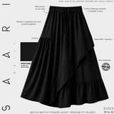 Maxi jupe en gabardine « SAARI SKIRT™ » - OUMMI BASICS