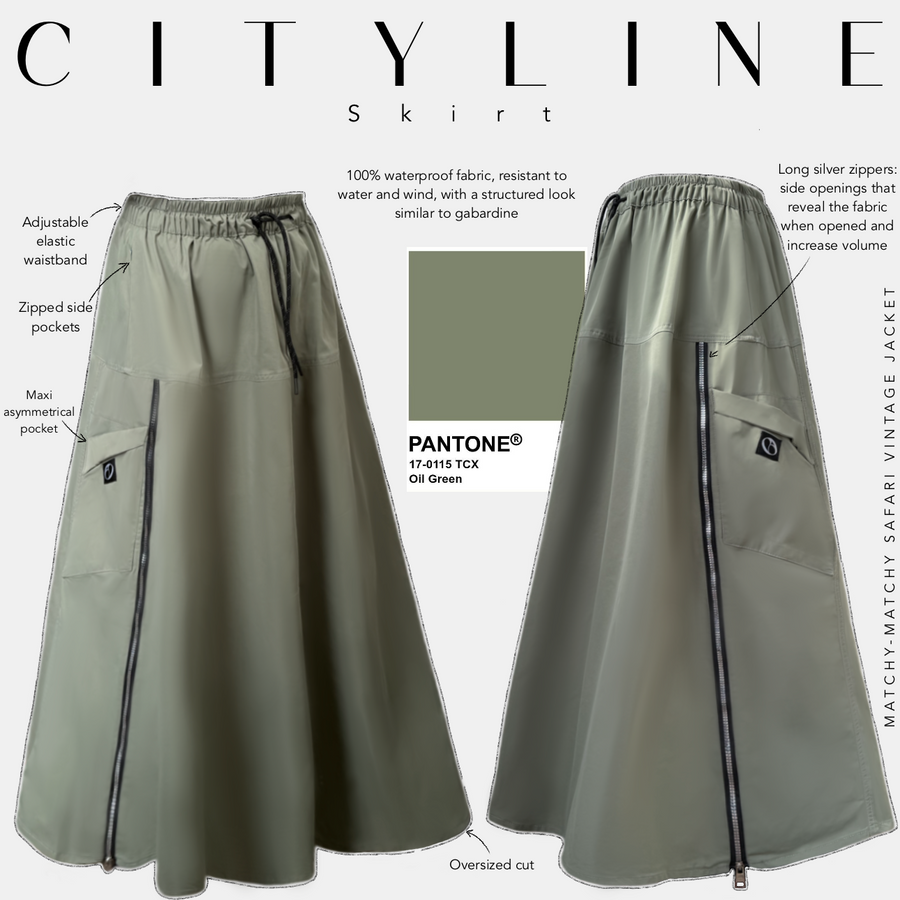 Falda larga con cremallera « CITYLINE SKIRT » - OUMMI BASICS