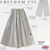 Pantalon palazzo femme en lin "FREEDOM FIT" - OUMMI BASICS