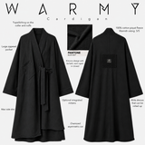 Veste longue 100 % coton piqué 
 "WARMY CARDIGAN" - OUMMI BASICS