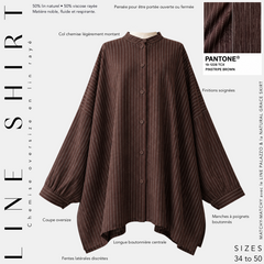 Chemise oversize en lin rayé « LINE SHIRT » - OUMMI BASICS