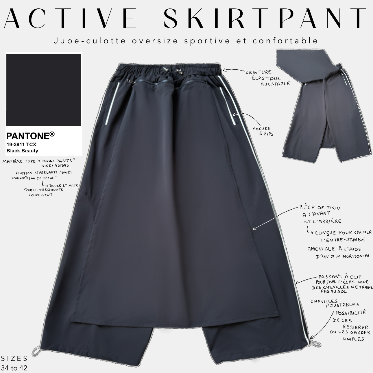 Jupe - culotte oversize sportive et confortable active SKIRTPANT