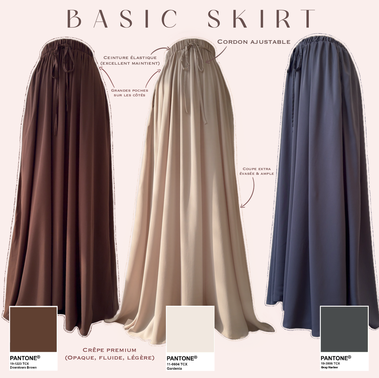 Jupe longue evasee BASIC SKIRT OUMMI BASICS OUMMI MUSLIM