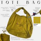 Palestine tote bag golden lime