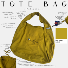 Palestine tote bag golden lime