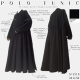 Polo tunic jet black