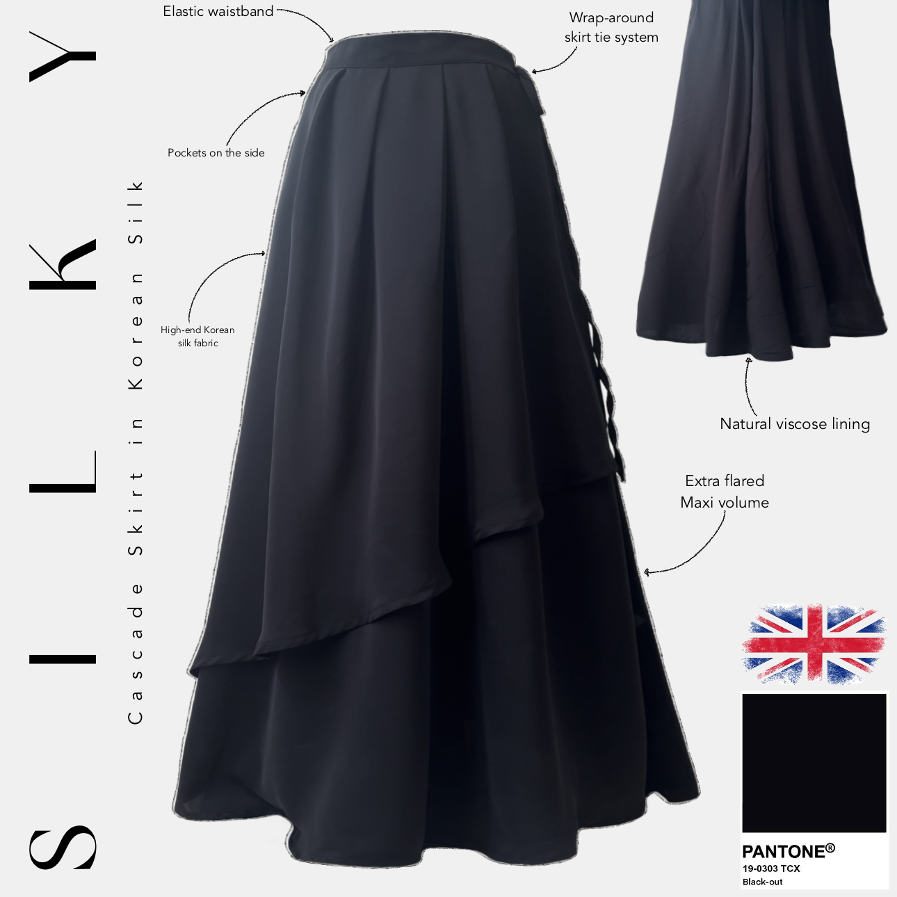 Silky skirt black-out